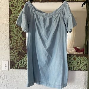 Madewell denim off the shoulder dress
